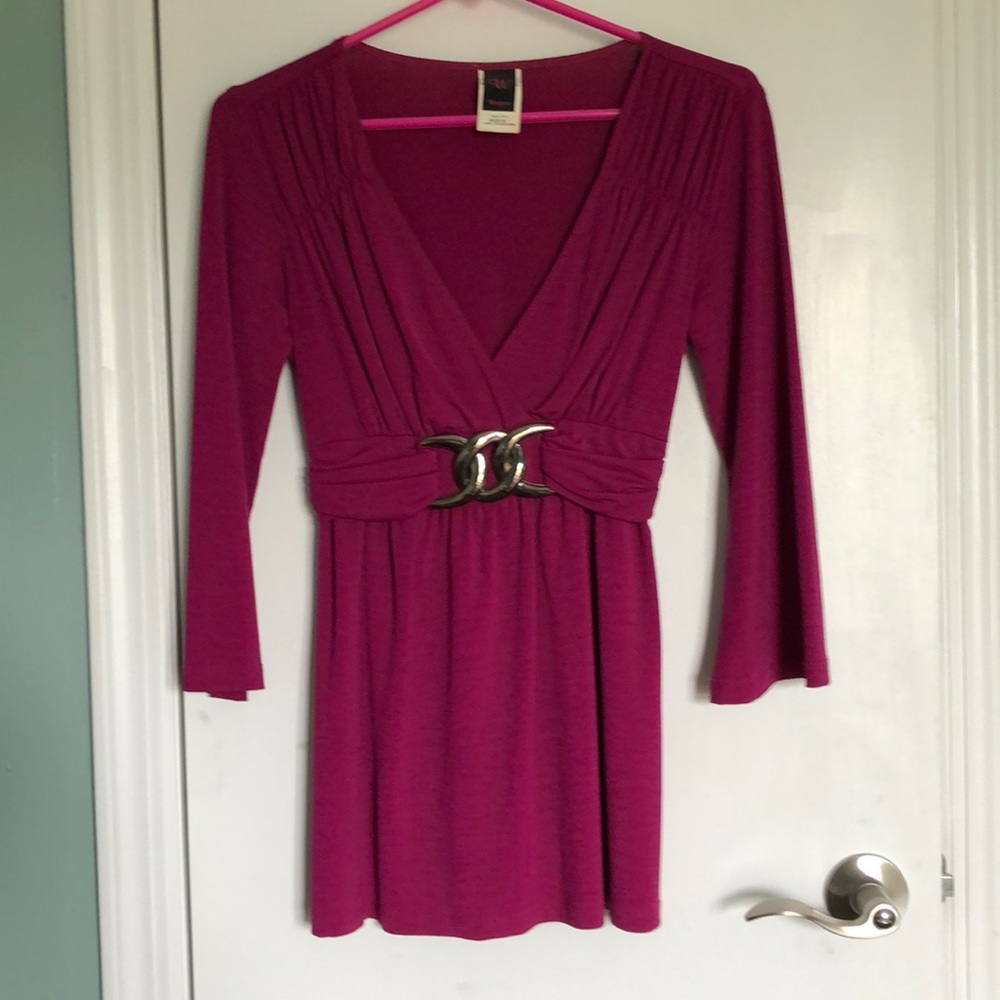 Fuchsia mid sleeve shirt